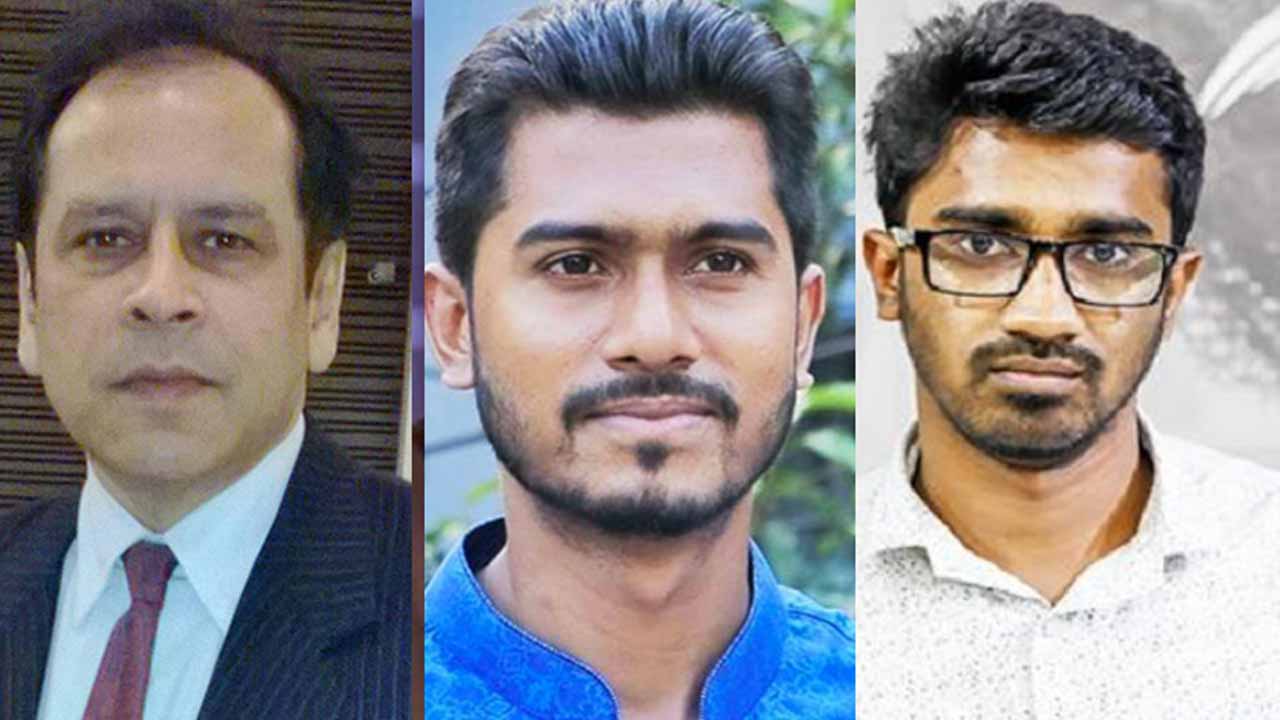 ড. রেজা কিবরিয়া, নুরুল হক নূর ও মো. রাশেদ খান (বাঁ থেকে)