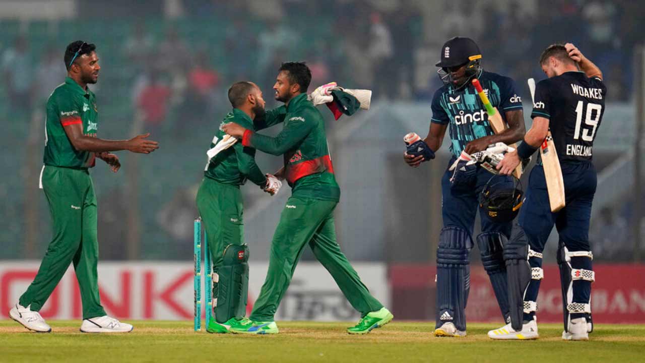 বাংলাদেশ ও ইংল্যান্ড ম্যাচের একটি দৃশ্য। ছবি: সংগৃহীত