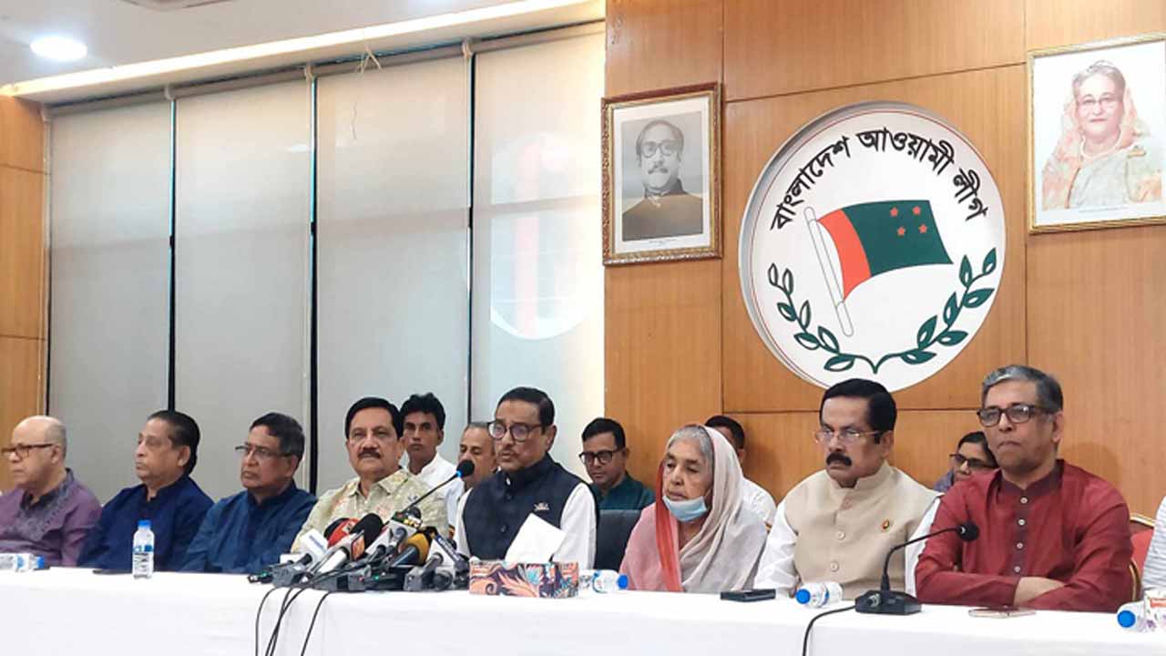 বক্তব্য রাখছেন আওয়ামী লীগের সাধারণ সম্পাদক ওবায়দুল কাদের