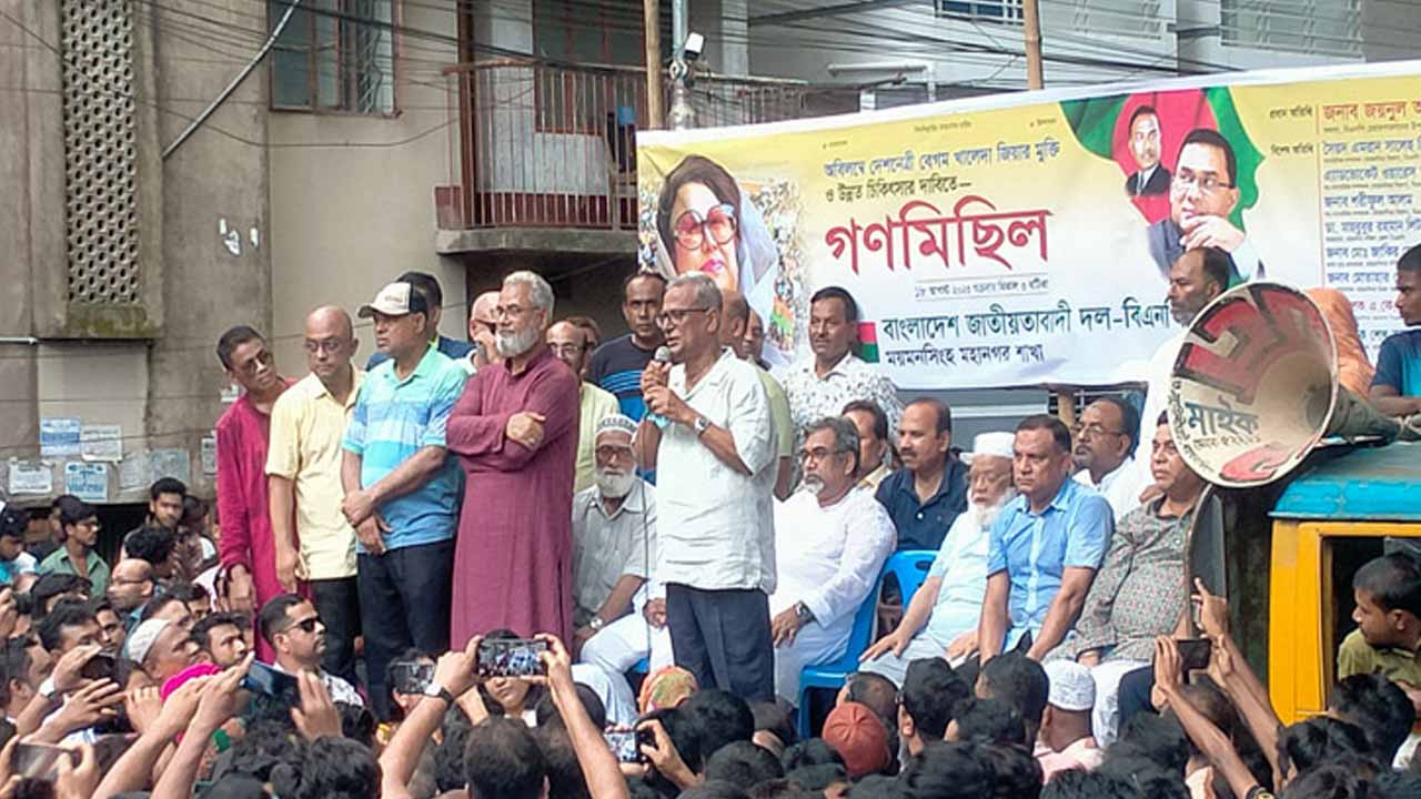 বক্তব্য রাখছেন বিএনপির চেয়ারপারসনের উপদেষ্টা জয়নাল আবেদীন ফারুক।