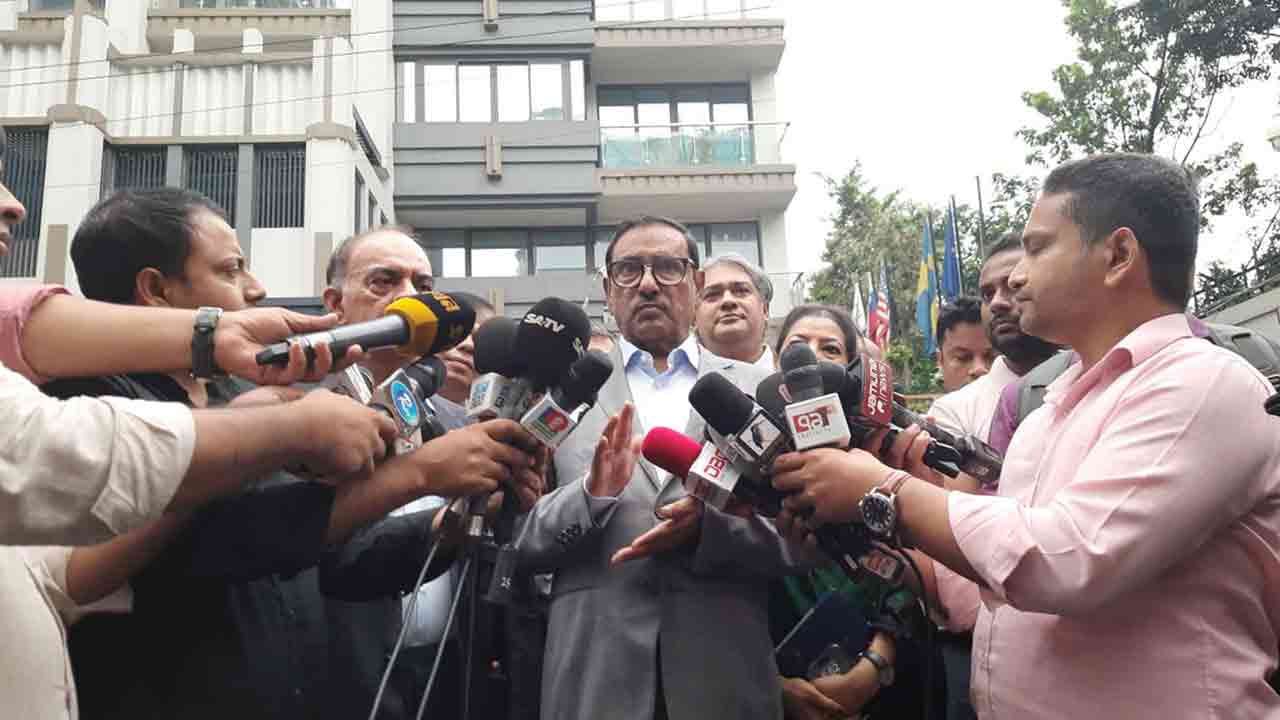 বৈঠক শেষে সাংবাদিকদের সঙ্গে কথা বলেন ওবায়দুল কাদের