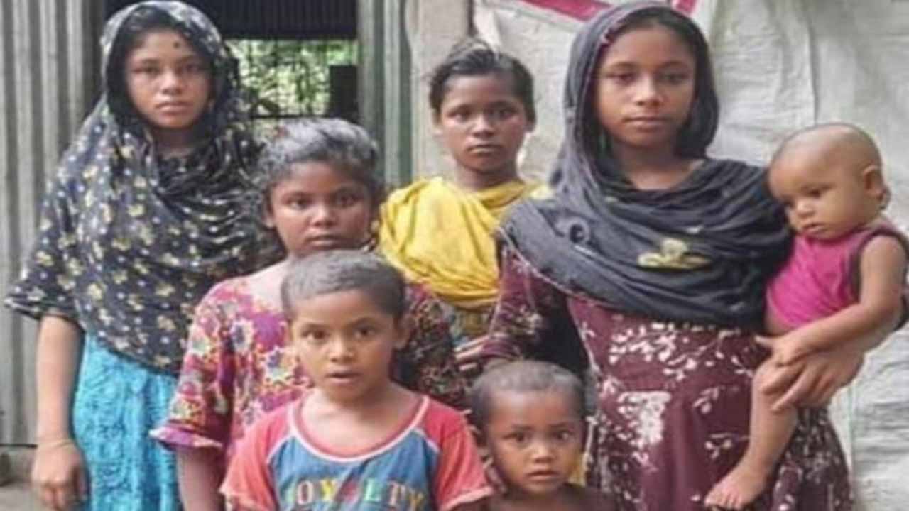 সুজন ও আকলিমার সাত সন্তান। সংগৃহীত ছবি