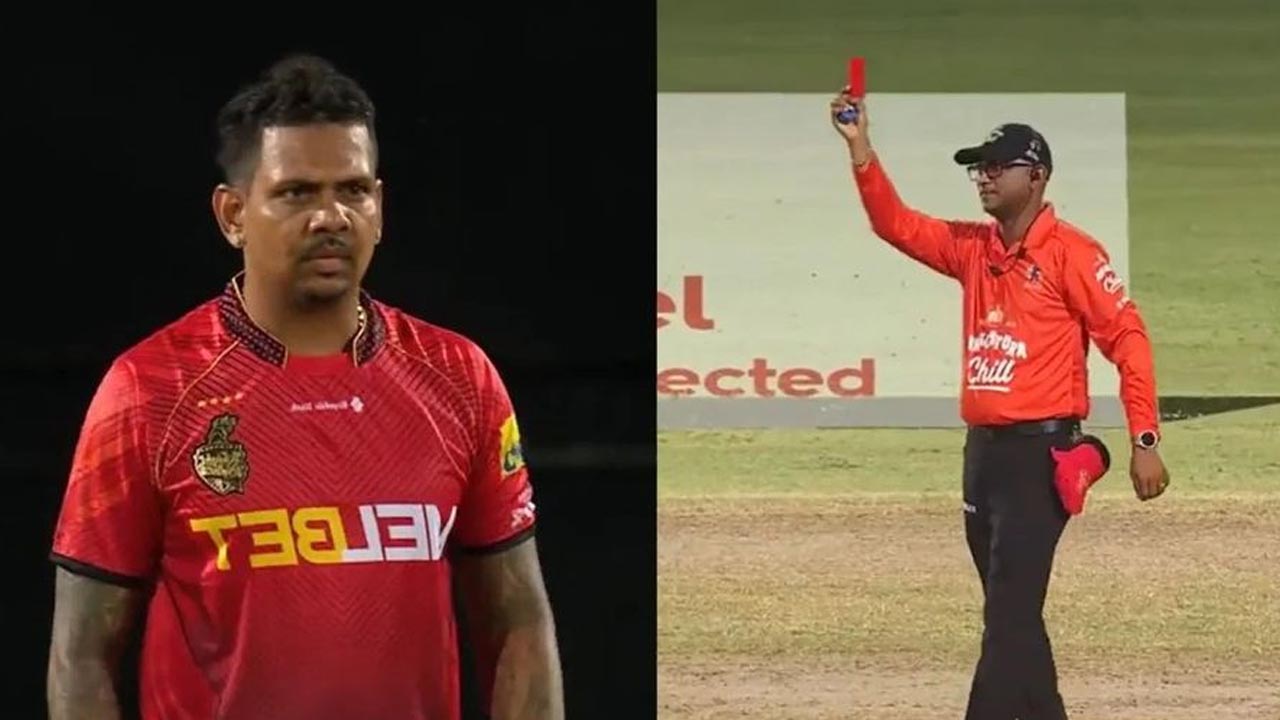 লাল কার্ড পেয়ে মাঠ ছাড়েন সুনীল নারিন