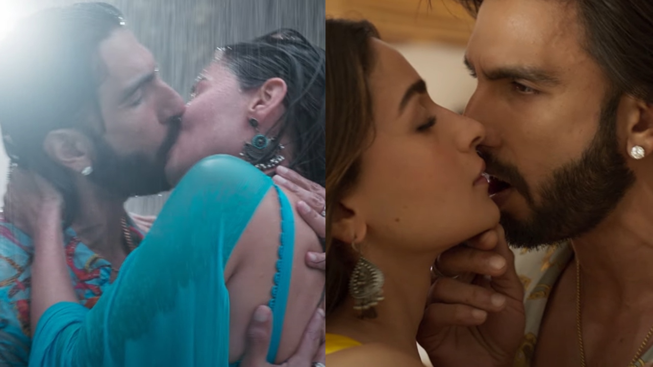 চুম্বনে মত্ত রণবীল-আলিয়া । কোলাজ: দেশ টিভি অনলাইন