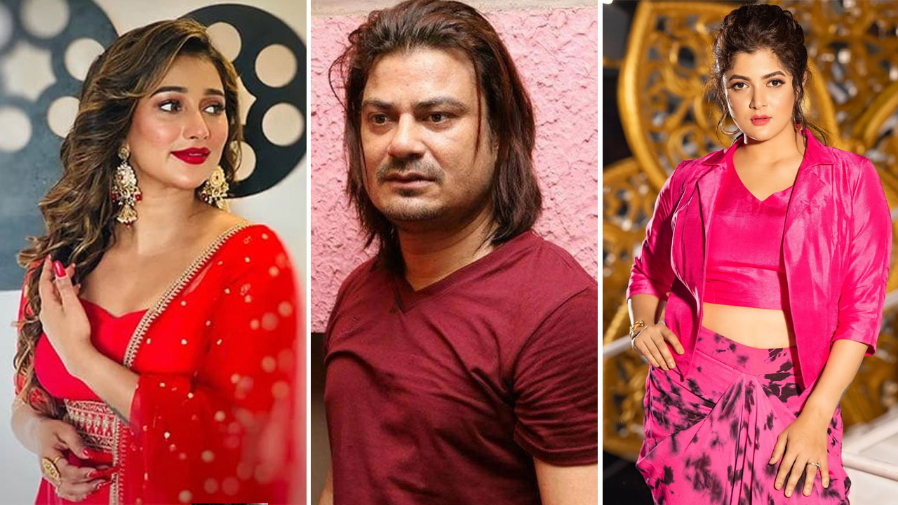 সায়ন্তিকার সঙ্গে ঢাকায় এসেছিলেন শ্রাবন্তীর প্রাক্তন স্বামী রাজীব । কোলাজ: দেশ টিভি