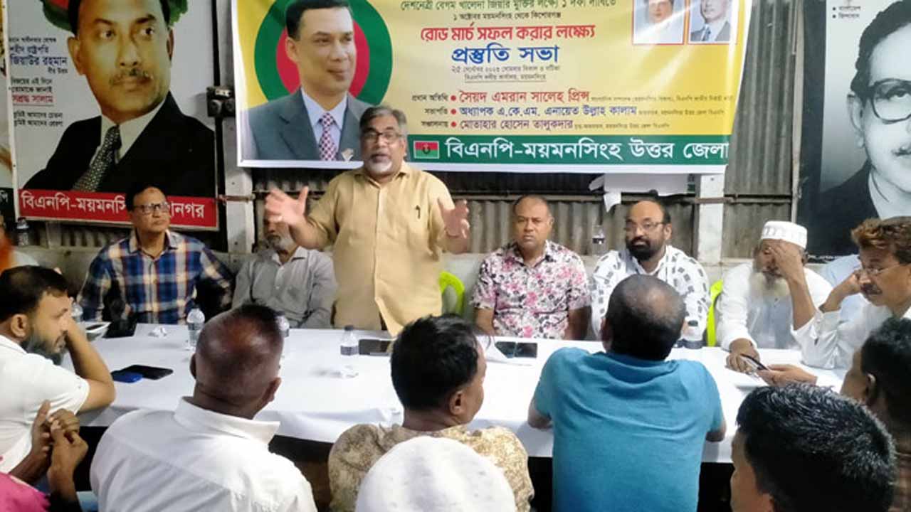 বক্তব্য রাখছেন সৈয়দ এমরান সালেহ প্রিন্স।