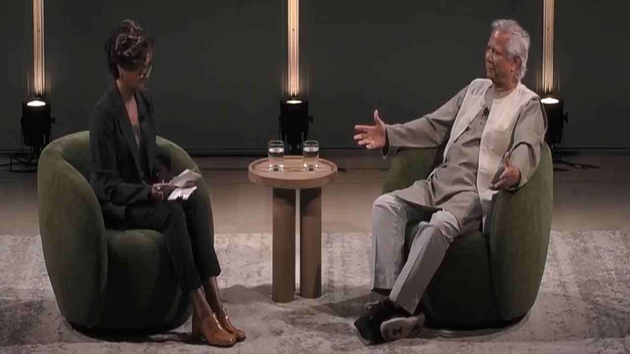 নিউইয়র্ক টাইমসে ‘ক্লাইমেট-ফরোয়ার্ড’ অনুষ্ঠানে কথা বলছেন ড. ইউনূস। ছবি: সংগৃহীত