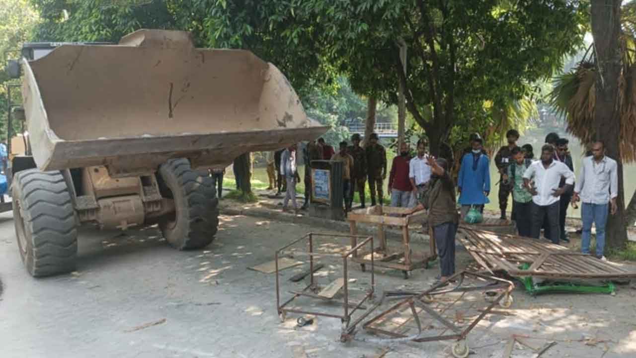 গুলিস্তানে শহীদ মতিউর পার্কে অভিযান