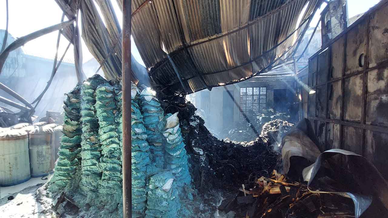 ময়মনসিংহে আগুনে পুড়লো কীটনাশক তৈরির কারখানা