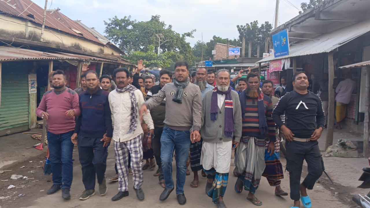 সালথার মাঝারদিয়ায় বিএনপির আনন্দ মিছিল