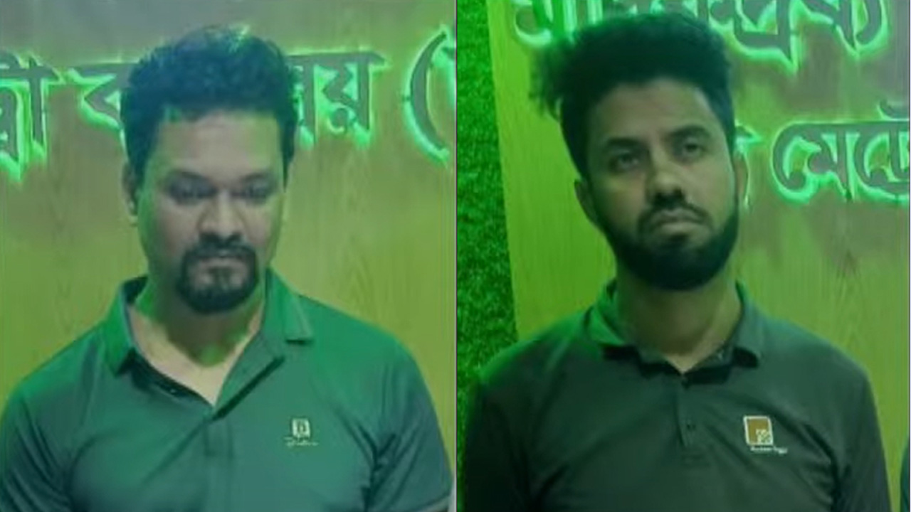 গ্রেপ্তার হওয়া ঢাকা মহানগর গোয়েন্দা পুলিশের কনস্টেবল কামাল উদ্দিন ও শাহীন আলম