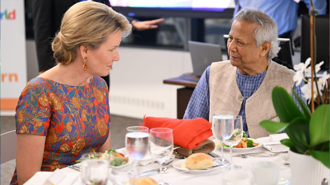 বেলজিয়ামের রাণী ম্যাথিল্ড প্রধান উপদেষ্টা অধ্যাপক মুহাম্মদ ইউনূসের সঙ্গে সাক্ষাৎ করেছেন। ছবি: বাসস