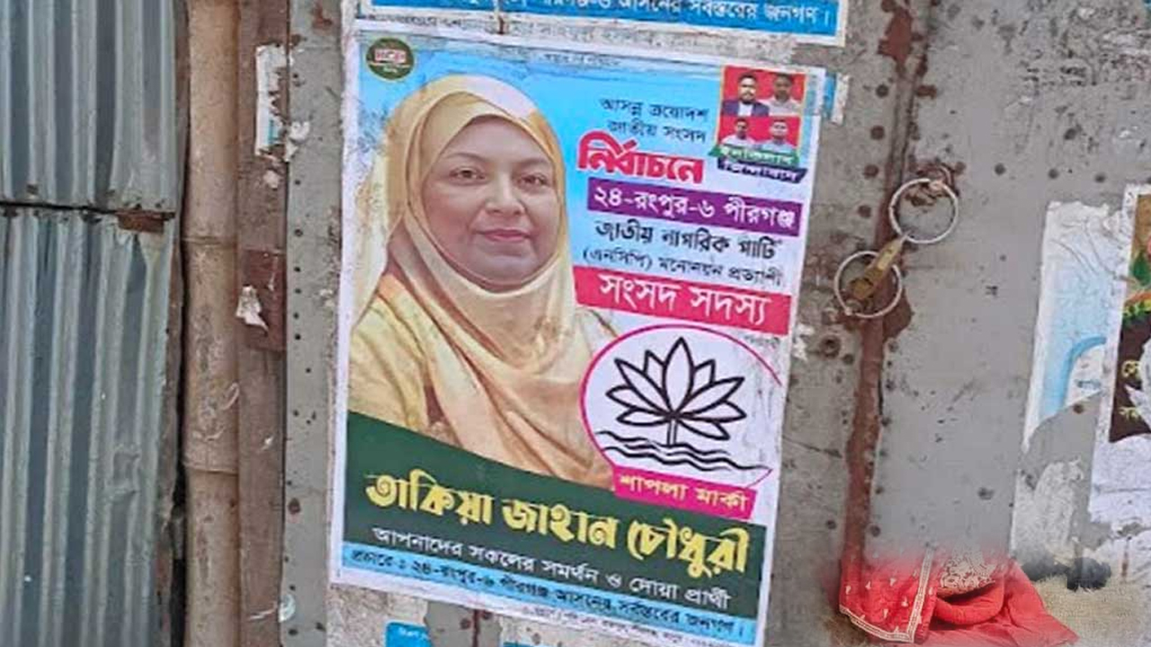 পোস্টারে &lsquo;শাপলা প্রতীক&rsquo; নিয়ে প্রচারণা চালাচ্ছেন এনসিপির মনোনয়ন প্রত্যাশী