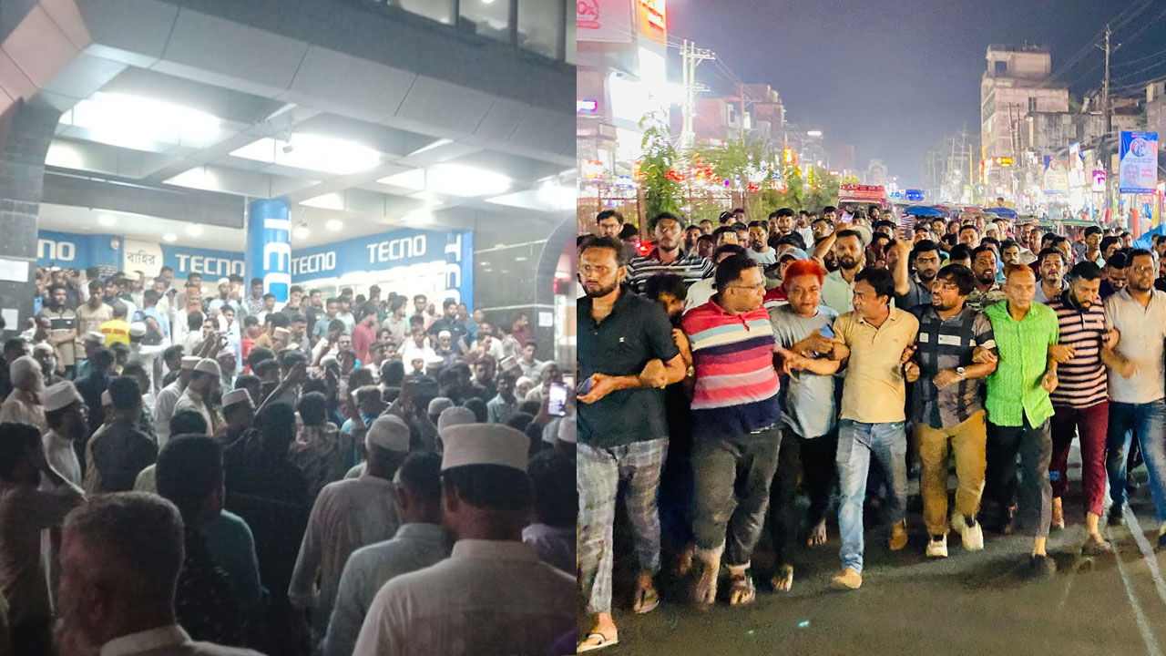 নোয়াখালীতে জামায়াত-বিএনপির পাল্টাপাল্টি বিক্ষোভ