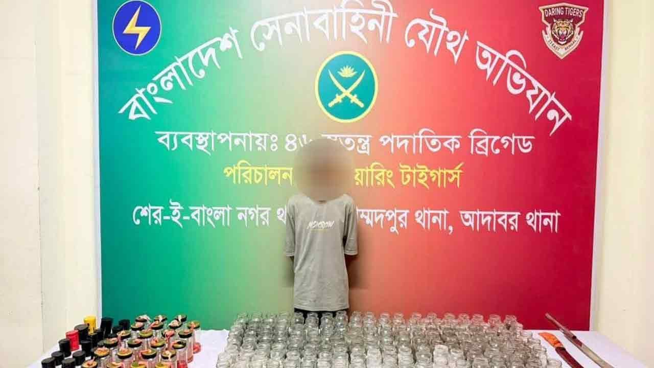 মোহাম্মদপুরে যৌথ অভিযানে ককটেল-পেট্রোল বোমা উদ্ধার, গ্রেপ্তার ১