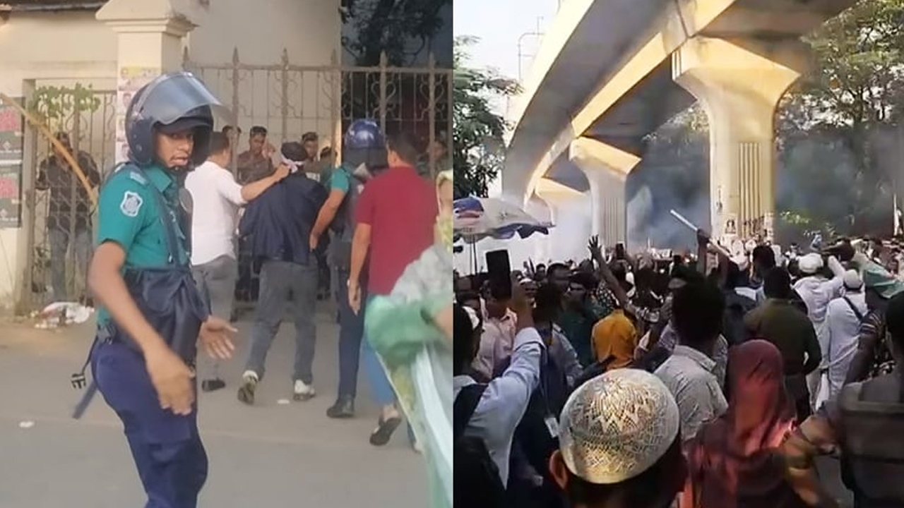 প্রাথমিক শিক্ষকদের পদযাত্রায় পুলিশের জলকামান