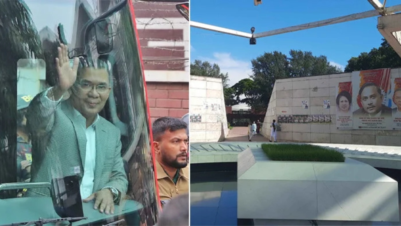 বাবার কবর জিয়ারতের উদ্দেশে জিয়া উদ্যানের পথে তারেক রহমান