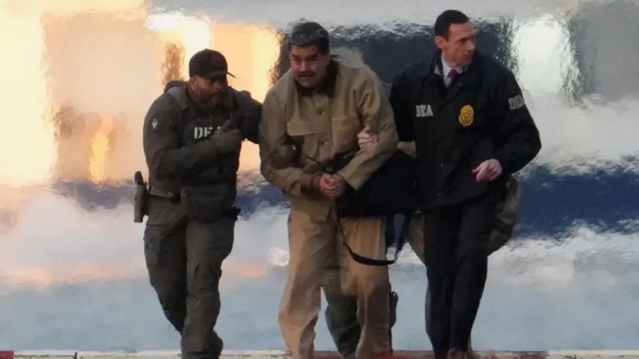 হাতকড়া পরিয়ে আদালতে নেওয়া হচ্ছে মাদুরোকে