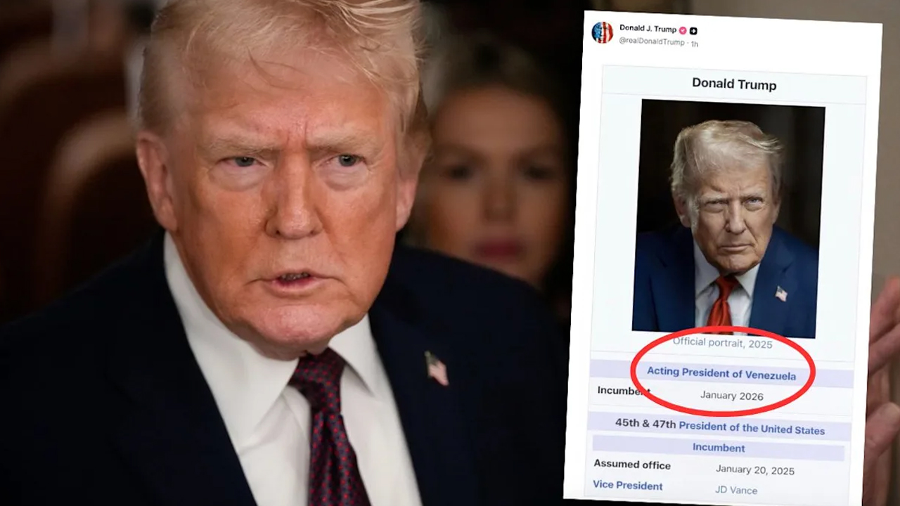 নিজেকে &lsquo;ভেনেজুয়েলার ভারপ্রাপ্ত প্রেসিডেন্ট&rsquo; দাবি করে ট্রাম্পের পোস্ট