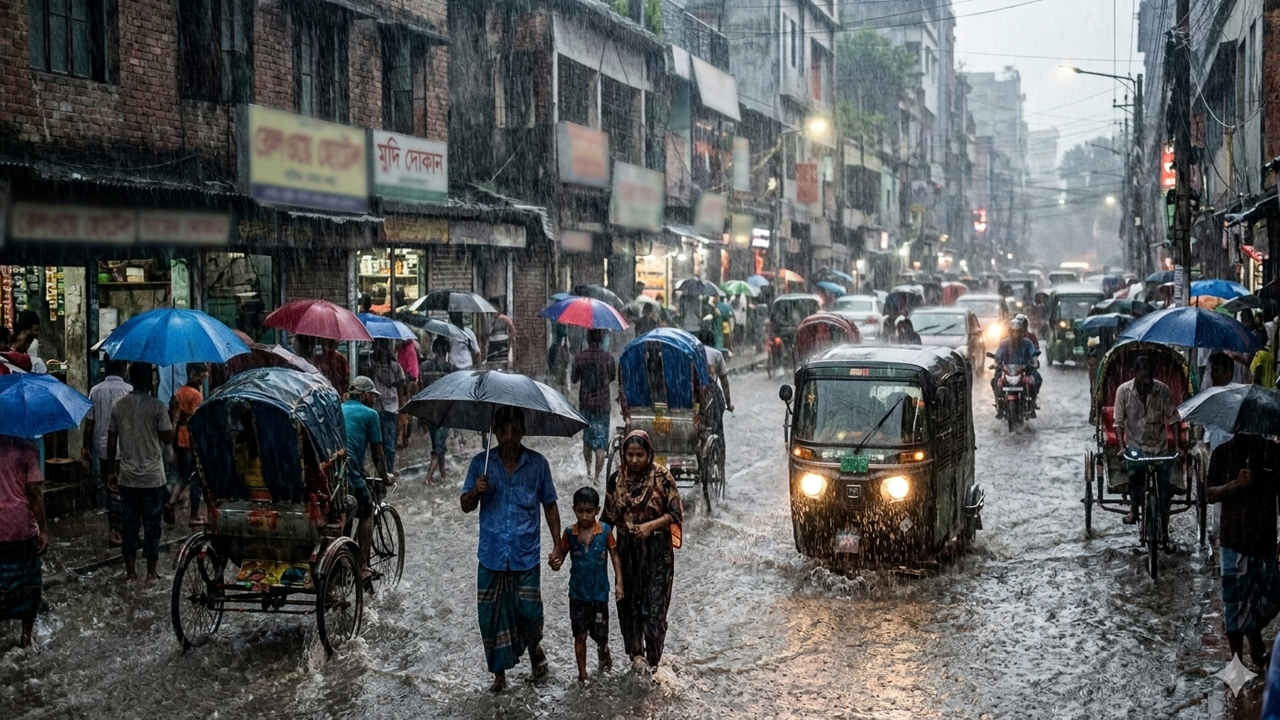 ২৪ ঘণ্টায় রেকর্ড ১৬৫৪ মিলিমিটার বৃষ্টি