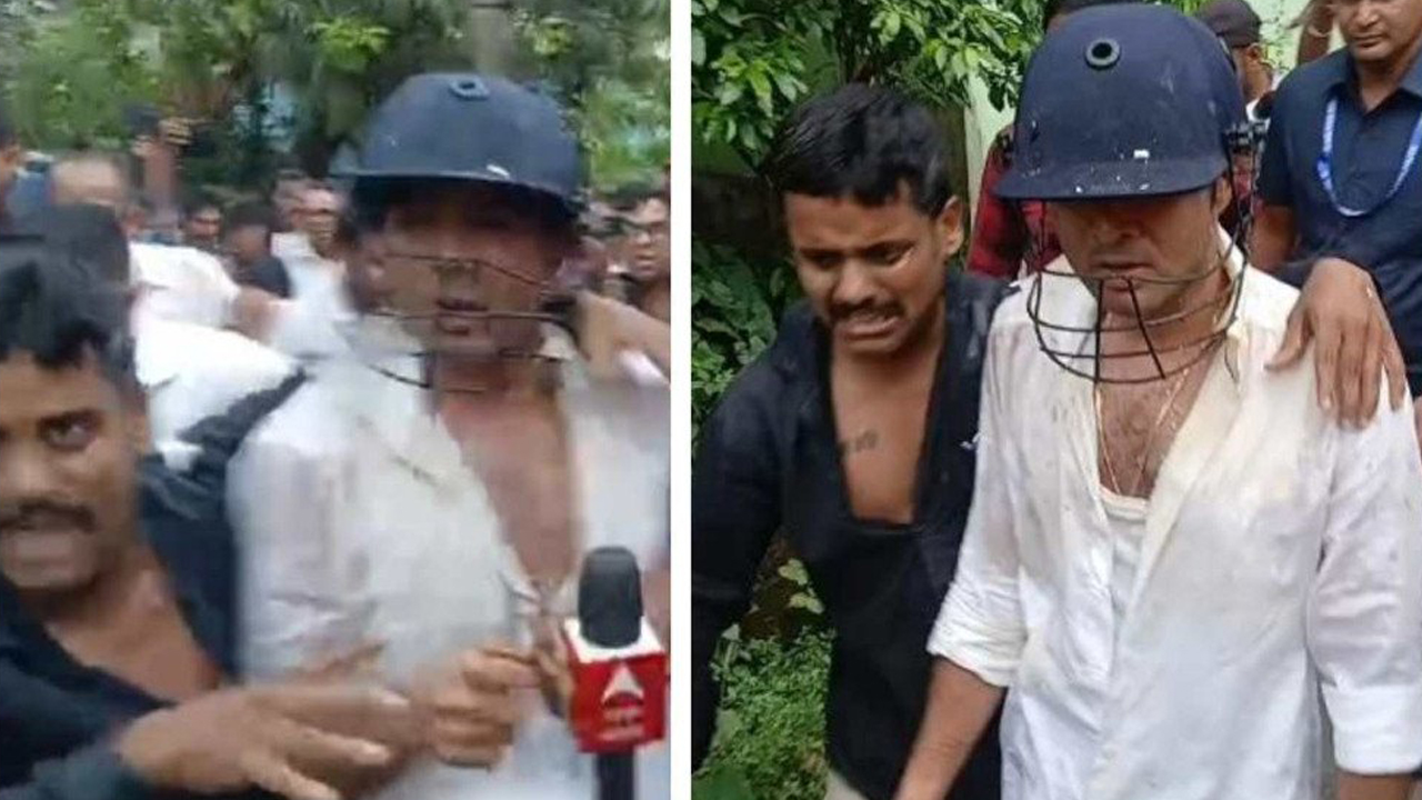 তৃণমূলের অভিষেকের ওপর হামলা, শার্ট ছিঁড়ে ডিম-জুতা নিক্ষেপ