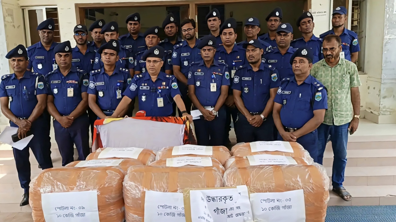 নওগাঁয় চুরির তদন্তে ৯০ কেজি গাঁজা উদ্ধার, গ্রেপ্তার ২