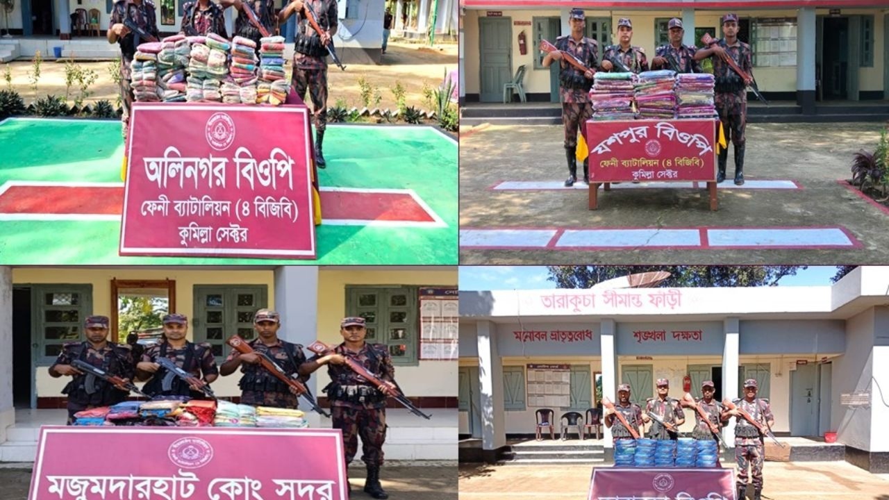 ফেনীতে ৫০ লাখ টাকার ভারতীয় শাড়ি উদ্ধার