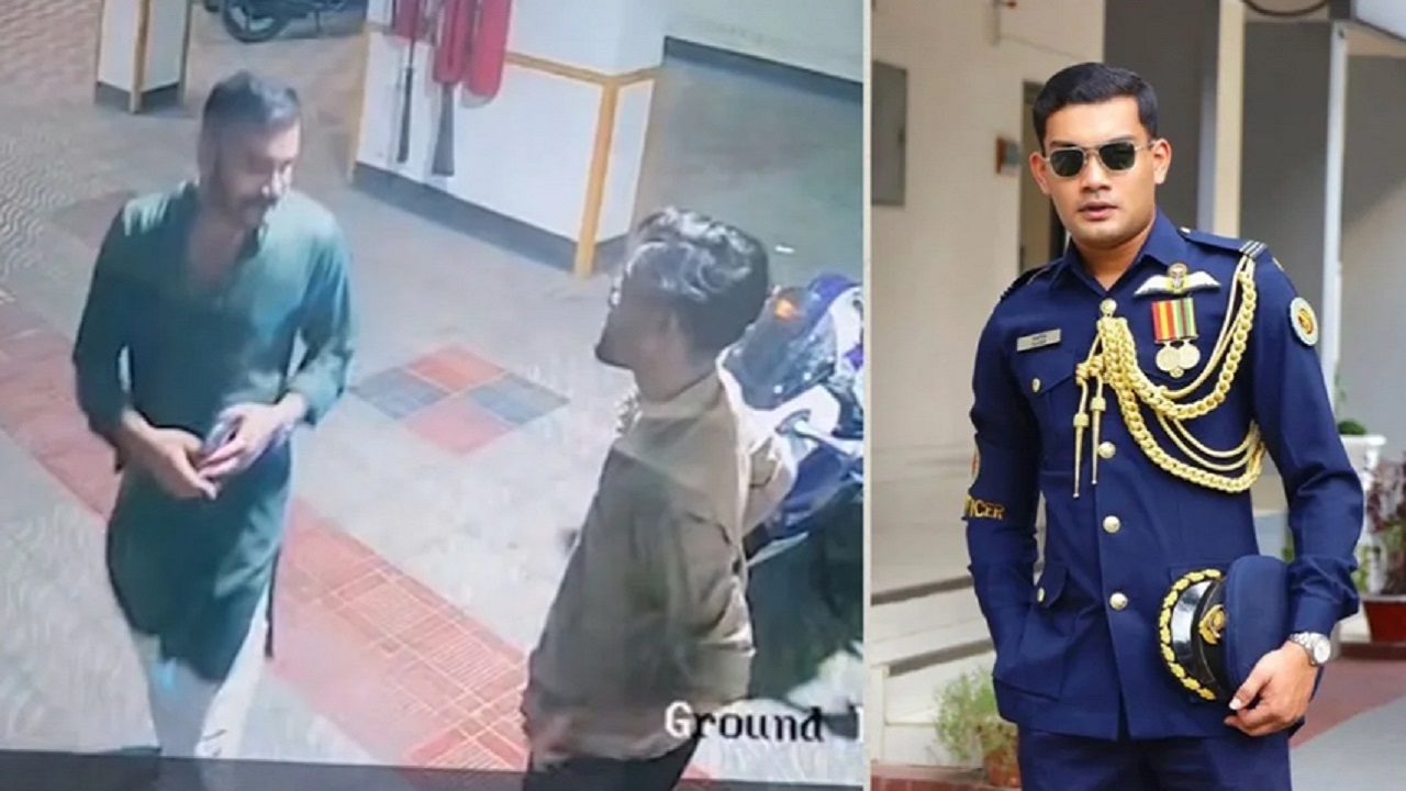 বন্ধু দীপের সঙ্গে বিমানবাহিনীর সাবেক ফ্লাইট লেফটেন্যান্ট কে এম তাহসিফ সাউরি। ছবি: সংগৃহীত